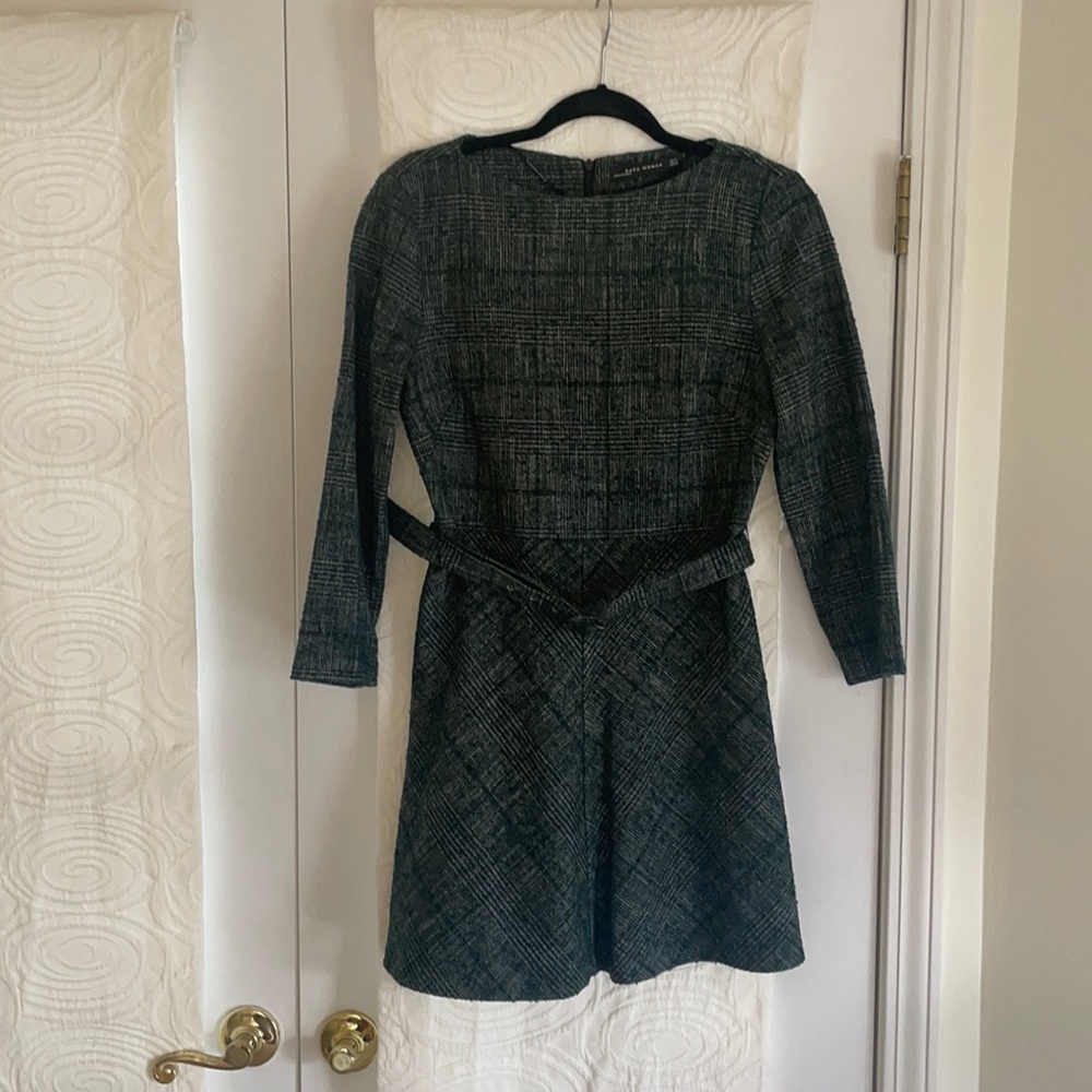 Zara 60s inspired green dress